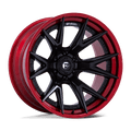 Fuel - FC402 CATALYST - Black - Matte Black with Candy Red Lip - 24" x 12", -44 Offset, 6x135 (Bolt pattern), 87.1mm HUB