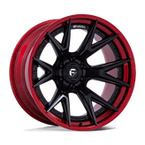 Fuel - FC402 CATALYST - Black - Matte Black with Candy Red Lip - 24" x 12", -44 Offset, 6x135 (Bolt pattern), 87.1mm HUB