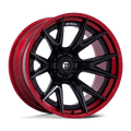 Fuel - FC402 CATALYST - Black - Matte Black with Candy Red Lip - 20" x 9", 1 Offset, 6x139.7 (Bolt pattern), 106.1mm HUB