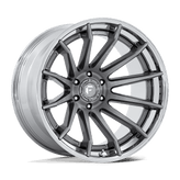 Fuel - FC403 BURN - Grey - Platinum with Chrome Lip - 20" x 10", -18 Offset, 6x139.7 (Bolt pattern), 106.1mm HUB