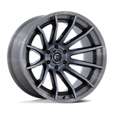 Fuel - FC403 BURN - Black - Gloss Black with Brushed Gray Tint Face & Lip - 22" x 10", -18 Offset, 6x139.7 (Bolt pattern), 106.1mm HUB