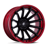 Fuel - FC403 BURN - Black - Matte Black with Candy Red Lip - 22" x 10", -18 Offset, 6x139.7 (Bolt pattern), 106.1mm HUB