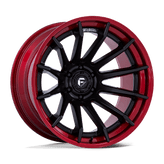 Fuel - FC403 BURN - Black - Matte Black with Candy Red Lip - 22" x 12", -44 Offset, 6x139.7 (Bolt pattern), 106.1mm HUB