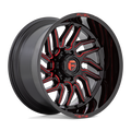 Fuel - D808 HURRICANE - Black - Gloss Black Milled Red Tint - 24" x 12", -44 Offset, 5x127 (Bolt pattern), 71.5mm HUB