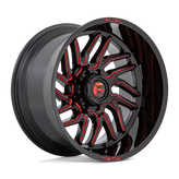 Fuel - D808 HURRICANE - Black - Gloss Black Milled Red Tint - 24" x 12", -44 Offset, 5x127 (Bolt pattern), 71.5mm HUB