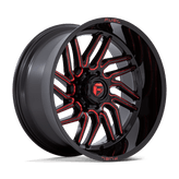 Fuel - D808 HURRICANE - Black - Gloss Black Milled Red Tint - 24" x 12", -44 Offset, 8x180 (Bolt pattern), 124.2mm HUB