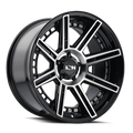 Ion Alloy - 149 - Black - Gloss Black Machined - 20" x 9", -12 Offset, 5x139.7 (Bolt pattern), 87.1mm HUB