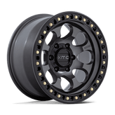 KMC Wheels - KM550 RIOT SBL - Black - Anthracite with Satin Black Lip - 17" x 9", -12 Offset, 6x139.7 (Bolt pattern), 106.1mm HUB