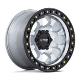 KMC Wheels - KM550 RIOT SBL - Silver - Machined with Satin Black Lip - 17" x 9", -12 Offset, 5x127 (Bolt pattern), 71.5mm HUB