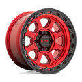 KMC Wheels - KM548 CHASE - Candy Red with Black Lip - 18" x 9", 18 Offset, 8x165.1 (Bolt pattern), 125.1mm HUB