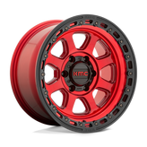 KMC Wheels - KM548 CHASE - Candy Red with Black Lip - 18" x 9", 18 Offset, 8x165.1 (Bolt pattern), 125.1mm HUB
