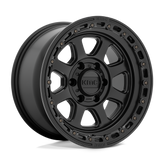 KMC Wheels - KM548 CHASE - Black - Satin Black with Gloss Black Lip - 18" x 9", 0 Offset, 8x165.1 (Bolt pattern), 125.1mm HUB