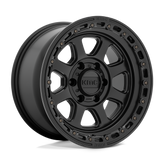 KMC Wheels - KM548 CHASE - Black - Satin Black with Gloss Black Lip - 18" x 9", 18 Offset, 8x165.1 (Bolt pattern), 125.1mm HUB