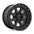 KMC Wheels - KM548 CHASE - Black - Satin Black with Gloss Black Lip - 18" x 9", 0 Offset, 8x170 (Bolt pattern), 125.1mm HUB