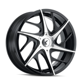 Kraze Wheels - ROGUE - Black - BLACK/MACHINED - 20" x 8.5", 40 Offset, 5x112, 114.3 (Bolt Pattern), 73.1mm HUB