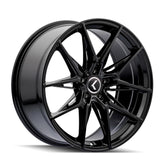Kraze Wheels - EVOLVE - Black - Gloss Black - 20" x 9", 35 Offset, 5x114.3 (Bolt pattern), 72.6mm HUB