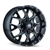 Mayhem - WARRIOR - Black - Black/Milled - 18" x 9", 18 Offset, 8x165.1 (Bolt pattern), 130.8mm HUB