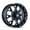 Mayhem - WARRIOR - Black - Black/Milled - 20" x 10", -25 Offset, 8x165.1 (Bolt pattern), 130.80mm HUB