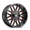 Mayhem - COGENT - Black - Black W/Prism Red - 18" x 9", 0 Offset, 8x165.1 (Bolt pattern), 130.8mm HUB