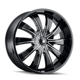 Mazzi - ROLLA - Black - Matte Black Machined with Dark - 22" x 9.5", 18 Offset, 5x115/139.70 (Bolt pattern), 87.0mm HUB