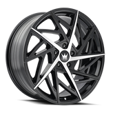 Mazzi - FREESTYLE - black - Gloss Black Machined - 17" x 8", 35 Offset, 5x112 (Bolt pattern), 66.6mm HUB