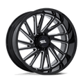 Moto Metal - MO811 COMBAT - Black - Gloss Black Milled - 20" x 10", -18 Offset, 5x127 (Bolt pattern), 71.5mm HUB