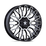 MSA Offroad Wheels - M50 CLUBBER - Black - Gloss Black Machined - 20" x 7", 0 Offset, 4x137/156 (Bolt pattern), 110.1mm HUB