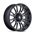 MSA Offroad Wheels - M51 THUNDERLIPS - Black - Gloss Black Machined - 15" x 7", 10 Offset, 4x137/156 (Bolt pattern), 110.1mm HUB