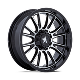 MSA Offroad Wheels - M51 THUNDERLIPS - Black - Gloss Black Machined - 15" x 7", 10 Offset, 4x137/156 (Bolt pattern), 110.1mm HUB