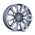 OE Creations - PR225 - Gunmetal - Gloss Gunmetal Machined with Chrome Accents - 22" x 9", 28 Offset, 6x139.7 (Bolt pattern), 78.1mm HUB