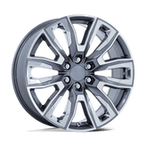 OE Creations - PR225 - Gunmetal - Gloss Gunmetal Machined with Chrome Accents - 22" x 9", 28 Offset, 6x139.7 (Bolt pattern), 78.1mm HUB