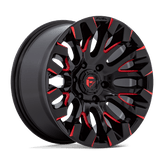 Fuel - D829 QUAKE - Black - Gloss Black Milled Red Tint - 18" x 9", 1 Offset, 6x135 (Bolt pattern), 87.1mm HUB