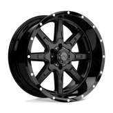 Tuff Wheels - T15 - Black - Satin Black with Gloss Black Lip - 20" x 10", -19 Offset, 6x139.7 (Bolt pattern), 106.1mm HUB