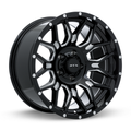 RTX Wheels - Claw - Black - Gloss Black Milled with Rivets - 20" x 9", 0 Offset, 8x165.1 (Bolt pattern), 125.0mm HUB