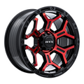 RTX Wheels - Goliath - Black - Gloss Black Machined Red Spokes - 20" x 9", 0 Offset, 6x139.7 (Bolt pattern), 106.1mm HUB