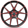 RTX Wheels - RS01 - Black - Gloss Black Machined Red - 18" x 8", 38 Offset, 5x114.3 (Bolt pattern), 73.10mm HUB