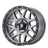 XD Series - XD127 BULLY - Grey - Matte Gray Black Ring - 17" x 9", -12 Offset, 6x139.7 (Bolt pattern), 106.1mm HUB