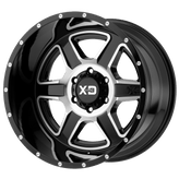 XD Series - XD832 FUSION - Black - Gloss Black Machined - 20" x 9", -12 Offset, 6x139.7 (Bolt pattern), 106.1mm HUB