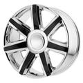 OE Creations - PR164 - Chrome - Chrome with Black Accents - 22" x 9", 24 Offset, 6x139.7 (Bolt pattern), 78.1mm HUB