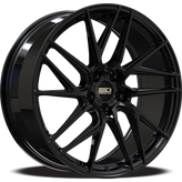 Euro Design - Tech - Black - Gloss Black - 18" x 8", 43 Offset, 5x112 (Bolt pattern), 66.6mm HUB