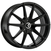 Kraze Wheels - TURISMO - Black - Gloss Black - 17" x 8", 38 Offset, 5x114.3 (Bolt pattern), 72.6mm HUB