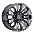 Black Rhino - PINATUBO - Black - Gloss Black with Milled Inside Window - 22" x 12", -44 Offset, 8x165.1 (Bolt pattern), 122.4mm HUB