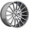 Touren - TR92 - Gunmetal - GLOSS GRAPHITE/MACHINED FACE - 20" x 9", 35 Offset, 5x114.3 (Bolt Pattern), 72.6mm HUB