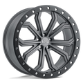 Black Rhino - TRABUCO - Gunmetal - Matte Gunmetal with Black Ring & Silver Bolts - 22" x 10", 40 Offset, 5x112 (Bolt pattern), 66.56mm HUB