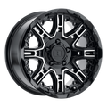 Level 8 - SLINGSHOT - Black - Gloss Black with Machined Face - 20" x 10", -23 Offset, 8x180 (Bolt Pattern), 125.1mm HUB