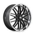 US Mag - U138 SANTA CRUZ - Black - GLOSS BLACK WITH DIAMOND CUT LIP - 22" x 9", 15 Offset, 5x127 (Bolt Pattern), 78.1mm HUB