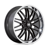 US Mag - U138 SANTA CRUZ - Black - GLOSS BLACK WITH DIAMOND CUT LIP - 22" x 9", 15 Offset, 5x127 (Bolt Pattern), 78.1mm HUB