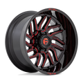 Fuel - D808 HURRICANE - Black - GLOSS BLACK MILLED RED TINT - 20" x 9", 1 Offset, 5x127 (Bolt Pattern), 71.5mm HUB