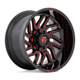 Fuel - D808 HURRICANE - Black - GLOSS BLACK MILLED RED TINT - 20" x 9", 1 Offset, 5x127 (Bolt Pattern), 71.5mm HUB