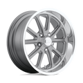 US Mag - U111 RAMBLER - Gunmetal - MATTE GUN METAL MACHINED - 18" x 8", 1 Offset, 5x114.3 (Bolt Pattern), 72.6mm HUB